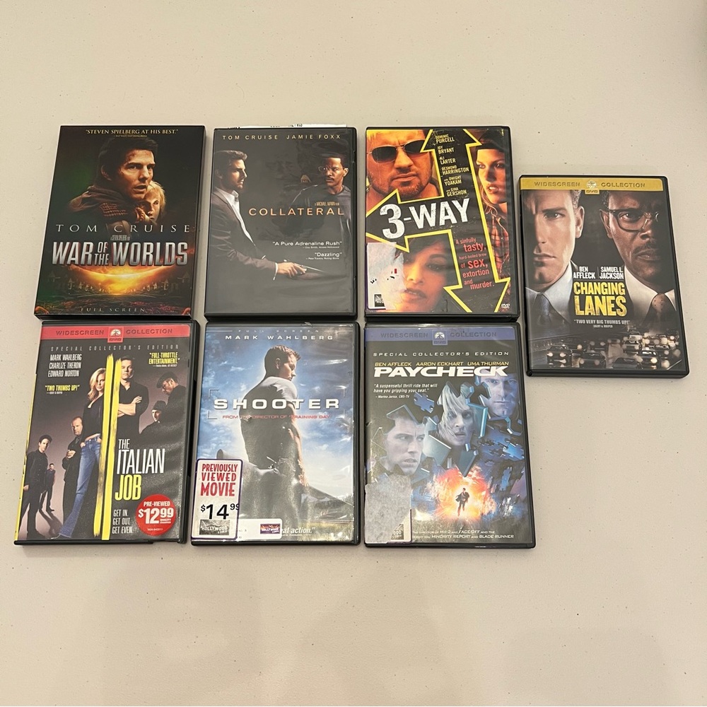 7 Action Suspense Movies DVD Bundle